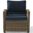 thumbnail image 3 of Pemberly Row Wicker Patio Chair in Brown and Navy, 3 of 8