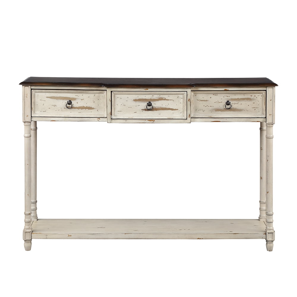 Lowestbest Exquisite Design Console Table, Luxurious Sofa Side Table with Drawers and Projecting Drawers, Beige Lowestbest Exquisite Design Console Table, Luxurious Sofa Side Table with Drawers and Projecting Drawers, Beige