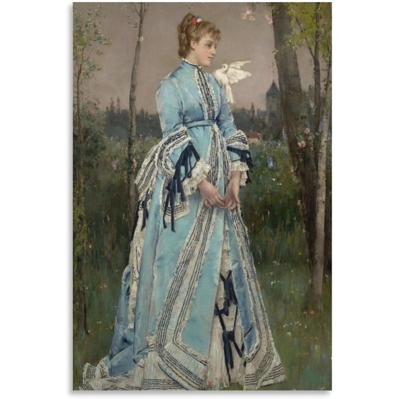 PPHAOSHO Alfred Stevens Spring Poster frameless Painting Canvas Wall Posters Art Picture Print Modern Home Decor 20x30inch