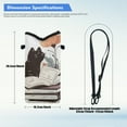 thumbnail image 6 of ZIATUBLES Protective Phone Crossbody Bag Adjustable Carrying Strap Neoprene Cellphone Sleeve Lightweight Shock Absorbing Pouch Case, 4 X 8 Inch, Black Cat Book Flower, 6 of 7