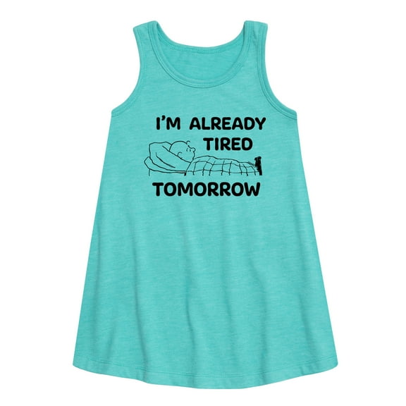 Peanuts - Tired Tomorrow - Toddler & Youth Girls A-line Dress