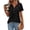 Solid Black, variant on Zeagoo Summer Tops to Hide Belly for Women Short Sleeve Pleated Tshirts Casual Floral Tshirt Boho Shirts V-Neck Loose Basic Tee Button Comfy Shirts