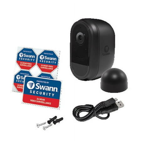 Swann - Indoor/Outdoor 1080p Wi-Fi Wire-Free Surveillance Camera - Black