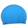 thumbnail image 3 of Nouveau Bonnet de Bain Adulte Imperméable en Silicone Bleu Clair, 3 of 6