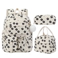 thumbnail image 3 of 3PCS Black Flower Corduroy Backpack for School Girls with Lunch Box Pencil Case | Lightweight Teen Girls Bow backpack, Kids School Bag Bookbag for Elementary Middle High School Supplies Daypack, 3 of 5