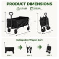 thumbnail image 2 of SHOUFTW Foldable Wagon Cart with Wheels, Portable Utility Carts with Long Flexible Handle, 330 lbs Weight Capacity for Sports, Shopping, Garden & Camping Black, 2 of 7