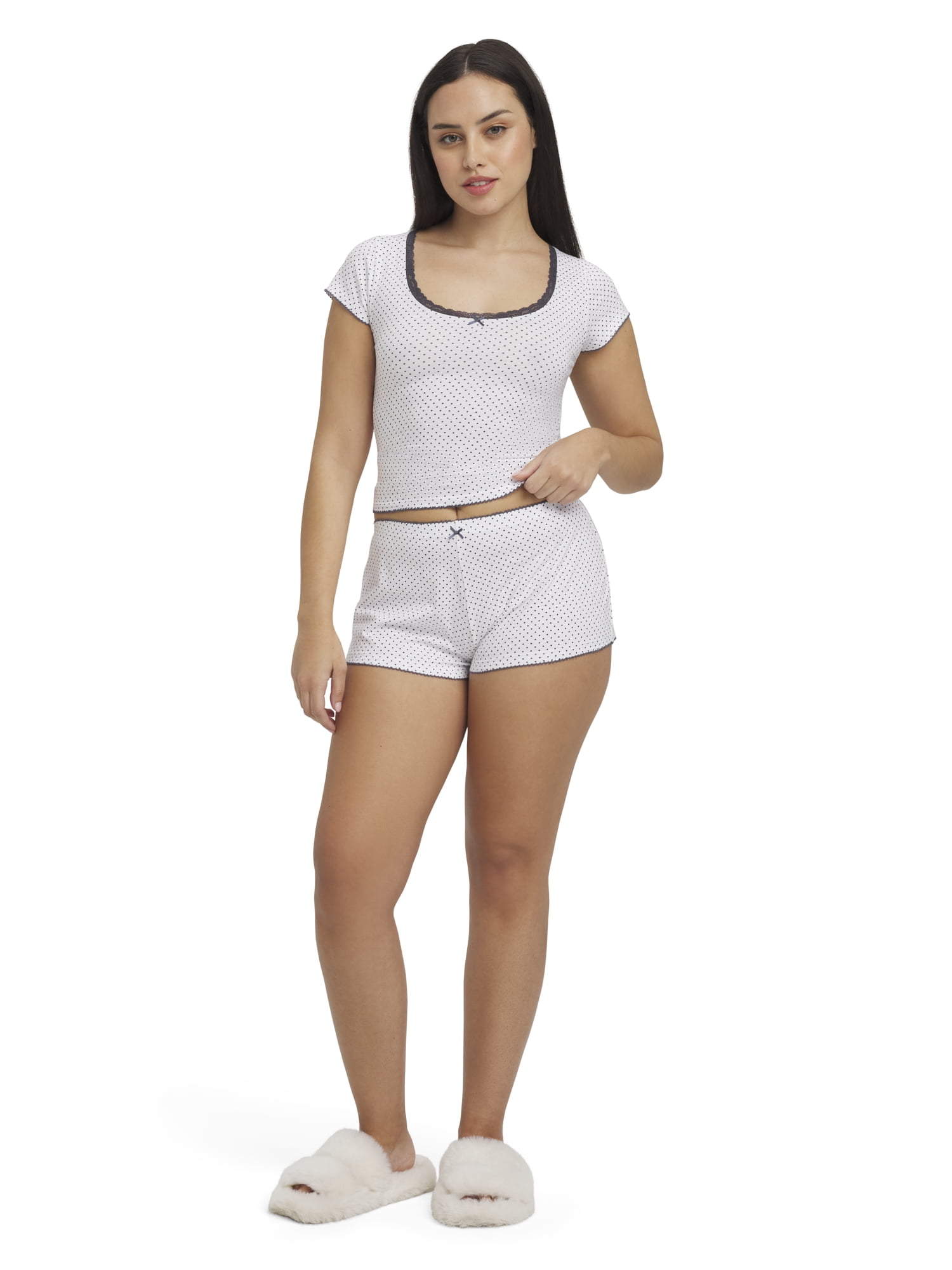 Mills by Millie Bobby Brown Women's Sleep Printed Stretch Jersey Short with Picot, Sizes XS-XXXL