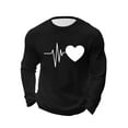 thumbnail image 3 of UVEASISHA Valentines Day Waffle Knit Shirts for Men Long Sleeve Heart Graphic Tees Big and Tall Casual Regular Fit T-Shirts Holiday Gifts Black S, 3 of 9