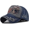 thumbnail image 2 of Shark Distressed Vintage Cotton Embroidered Baseball Cap Snapback Hat for Men Women, 2 of 7