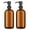 Brown, variant on AmazerBath Amber Glass Soap Dispenser, 2 Pack Thick Amber Pint Jar Bottle with Black Pump Stainless Steel, 17 Oz Bathroom Hand Soap Dispenser for Liquid Lotion, Dish Soap Dispenser for Kitchen
