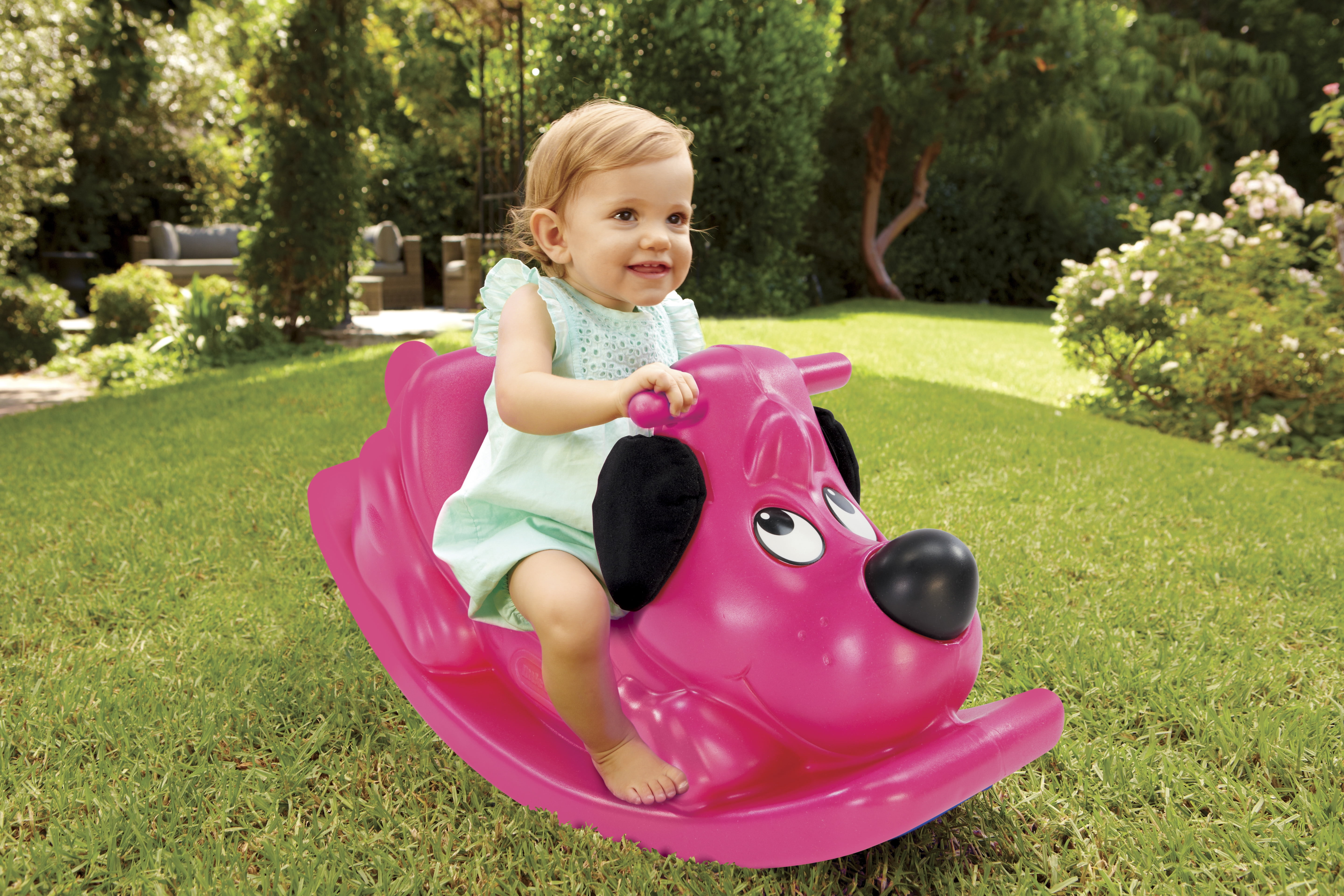 Little Tikes Rockin' Puppy in Magenta, Classic Indoor Outdoor Toddler Ride On Toy, Kids Boys Girls Ages 12 Months to 3 Years