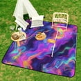 thumbnail image 6 of Colorful Tie Dye Vortex Picnic Blanket Waterproof Outdoor Beach Blanket Hand-held Pad Suitable for Travel, Camping, Beach, Family Gatherings, 6 of 7