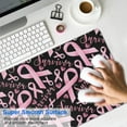 thumbnail image 4 of Long Mouse Pads for Desk,Breast Cancer Survivor Pink Ribbon Black Desk Mats on Top Of Desks, Desk Mouse Pad Extra Large with 3mm Non-Slip Base and Stitched Edge for Gaming,Office,Work,Home 31.5x11.8in, 4 of 5