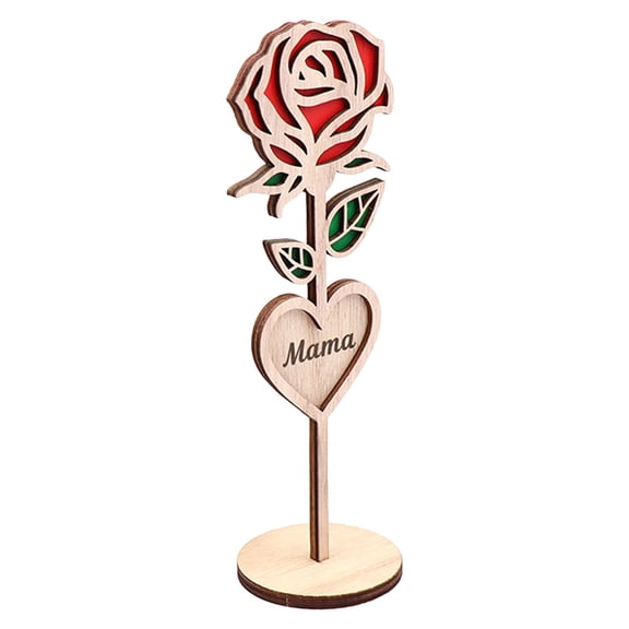 Luxshiny Wooden Rose Tabletop Decoration for Mother's Day, Multi-Purpose Centerpiece, 1 Piece Elegant Home Decor