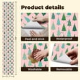 thumbnail image 5 of Peel and Stick Wallpaper Christmas Tree Colorful Ornaments Pink Wall Mural 17.7in x 9.8ft Self Adhesive Removable Wall Paper Renter Friendly Wallpaper for Nursery Bedroom Cabinets, 5 of 8