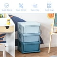 thumbnail image 4 of Qaba 3 Tier Kids Storage Unit Dresser Tower with Drawers Chest Toy Organizer for Bedroom Nursery Kindergarten Living Room for Boys Girls, Blue, 4 of 9