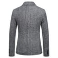 thumbnail image 3 of Aayomet Mens Suit Jacket Big and Tall Lapel Stripe Business Blazers Bridegroom Wedding Top with Pockets (Gray, M), 3 of 4