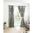 thumbnail image 5 of Purple Vintage Stained Glass Blackout Curtains for Bedroom Living Room, Flowers Butterfly 63 In Long Thermal Insulated Room Darkening Drapes Grommet Window Treatments, 42 x 63 In, 5 of 9