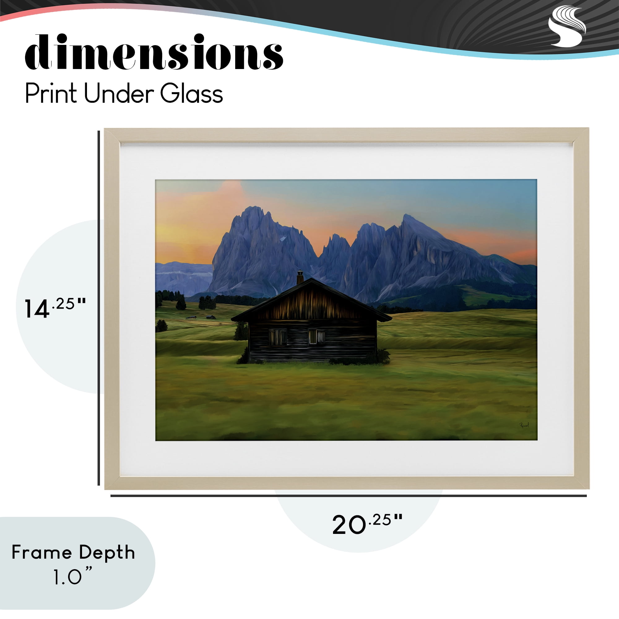Stupell Industries Solitary Cabin with Looming Cliffs Birch Framed Print Under Glass, design by Renel Peters
