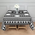 thumbnail image 3 of Black White Ethnic Pattern Square Tablecloth,Waterproof Square Table Cover,Wipeable Spillproof Washable Table Cover for Home Kitchen Party Decor 60"x60"(152x152cm), 3 of 6