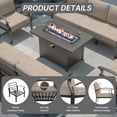 thumbnail image 4 of Gotland 8 Seats Outdoor Metal Patio Furniture Set with 55,000 BTU Gas Fire Pit Table w/Glass Wind Guard Patio Conversation Sectional Sofa Sets-Sand, 4 of 9