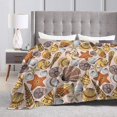 thumbnail image 3 of Soft Flannel Blanket Hand Drawn Seashells Throw Blanket,Warm Blanket Anti-pilling Washable Single Blanket Children, 3 of 5