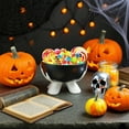 thumbnail image 2 of Halloween Witch Cauldron Candy Bowl - 5.5 Inch Black Ceramic Cauldron Pot for Candy Holder, Party Decor, St. Patrick’s Day Treats, Snacks, Fruits, Office & Home Events, Reusable and Sturdy, 2 of 7