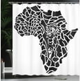thumbnail image 4 of Ambesonne Black White Shower Curtain, Wild Animal Print Map, 69"Wx84"L, White and Black, 4 of 5