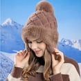 thumbnail image 2 of Diufon Women's Plush Warm Hat Winter Windproof Knitted Wool Hats for Ladies Fleece Lined Outdoor Ski Cap, 2 of 5