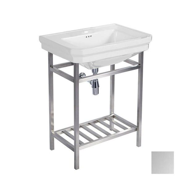 Console Lavatory Sink with Square Sink - Single Hole Faucet Drilling