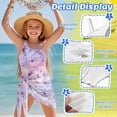 thumbnail image 5 of SEANATIVE Girls One Piece Swimsuit with Mesh Cover Up Skirt Cut Out Back Design 2 in 1 Bathing Suit for Beach Party Hotel Pool, Size 15-16 Years, Butterfly Marble Pink Violet, 5 of 7