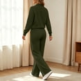 thumbnail image 5 of Floleo Women's Collared Button Front Top and Pants Set with Pockets Elastic Waist Long Sleeve Solid Color Loose Fit for Work Travel Home Daily Wear, 5 of 5