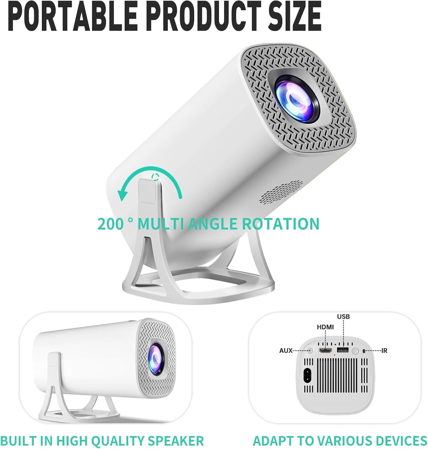 Mini Projector 1080P Support 4K ,game projector with controllers,retro game console -projector Game With 2 Wireless Controllers,projector game Support Over 36,000 Games ﻿ (Game style)