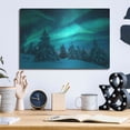 thumbnail image 6 of Luxe Metal Art 'Northern Lights In Winter Forest 2' by Luxe Portfolio, Metal Wall Art, 16"x12", 6 of 9
