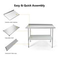 thumbnail image 4 of Topbuy 48*30 Stainless Steel Table with Backsplash Commercial Kitchen Table with Adjustable Undershelf, 4 of 8
