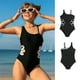 thumbnail image 3 of WILLBEST Traje de Baño Para Mujer, Traje de Baño de Un Hombro Para Playa y Piscina, Traje de Baño de Verano Para Niños de 7 A 12 Años, Diseño Ahuecado, Traje de Baño de Color Sólido, 3 of 7