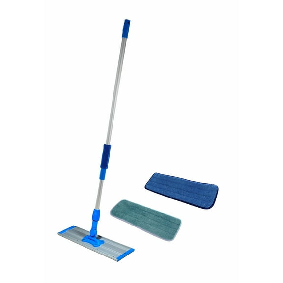 24" Real Clean Commercial Mop Kit Frame, Pole, 2 Microfiber Pads