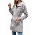 thumbnail image 1 of Chaqueta Impermeable Ligera para Mujer, con Capucha, Mangas Largas y Cremallera, para Actividades Al Aire Libre Gris S, 1 of 8