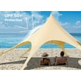 thumbnail image 4 of Beach Canopy Tent Sun Shade, VECUKTY 12x12 FT Beach Tent Sun Shelter UPF 50+ UV Protection with Sandbags , 1 Stability Poles and Ground Pegs and Anti-Wind Ropes,Beige, 4 of 10