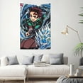 thumbnail image 2 of Demon Slayer Tapestry Dorm Decor Wall Hanging Tapestries Window Curtain Picnic Mat Beach Blanket 60x40 Inch, 2 of 9