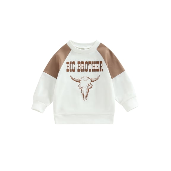 Bagilaanoe Toddler Baby Boy Casual Sweatshirt Long Sleeve Letter Print Pullover 1T 2T 3T 4T 5T 6T Kids Fall Loose Tee Tops