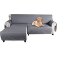 thumbnail image 2 of CHOK L-Shape Sofa Slipcover Sectional 3 Seater Chaise Cover Pet Dogs Couch Protector  (Black Large), 2 of 10