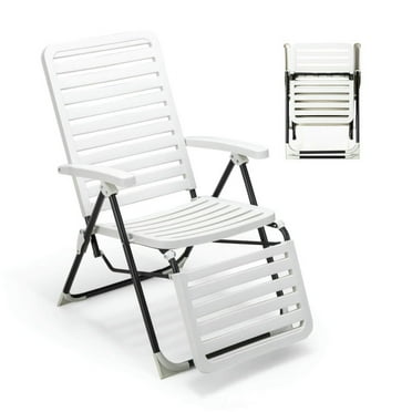 Kadyn Lounge Chair Recliner, Chaise Lounge,Patio Recliner Chairs,PP Folding Patio Chaise Lounger with 7-Level Backrest and Cozy Footrest