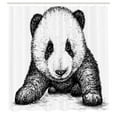 thumbnail image 3 of Ambesonne Animal Shower Curtain, Panda Bear Sketch, 69"Wx75"L, White Black, 3 of 5
