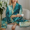 thumbnail image 6 of Fotbe Abstract Ocean Currents Pattern Long Sleeve Pajama Set for Women,Sleepwear Set,2-piece Loungewear Set,Soft PJs Comfy Nightwear with Pockets -Large, 6 of 7