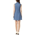 thumbnail image 3 of INSPIRE CHIC Women's Polka Dots Sleeveless Belted Shirt Dress XL Blue, 3 of 5