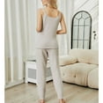 thumbnail image 3 of Defitshape Women's Sexy Pajamas 2 Piece Pjs Family Fall Winter Comfy Spring V Neck Thin Cami Warm Fitted Pajama Set Apricot X-Large, 3 of 4