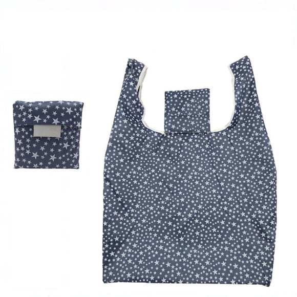 Bolsa de compra plegable ecológica impermeable diseño Oxford squares 210D, asas reforzadas de 25 cm, bolsa de viaje reutilizable de 40L