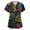 Pink_BW24, variant on Lumtrix Womens Mardi Gras Scrub Tops Plus Size Short Sleeve V-Neck Fun Mask Print Scrub Top Side Slit Nursing Uniforms with Pockets Dark Green 4XL