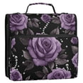 thumbnail image 5 of FORMRS Zipper Binder with Shoulder Strap 1.5-inch Ring 500 Sheet Capacity File Bag, Black Roses, 5 of 5